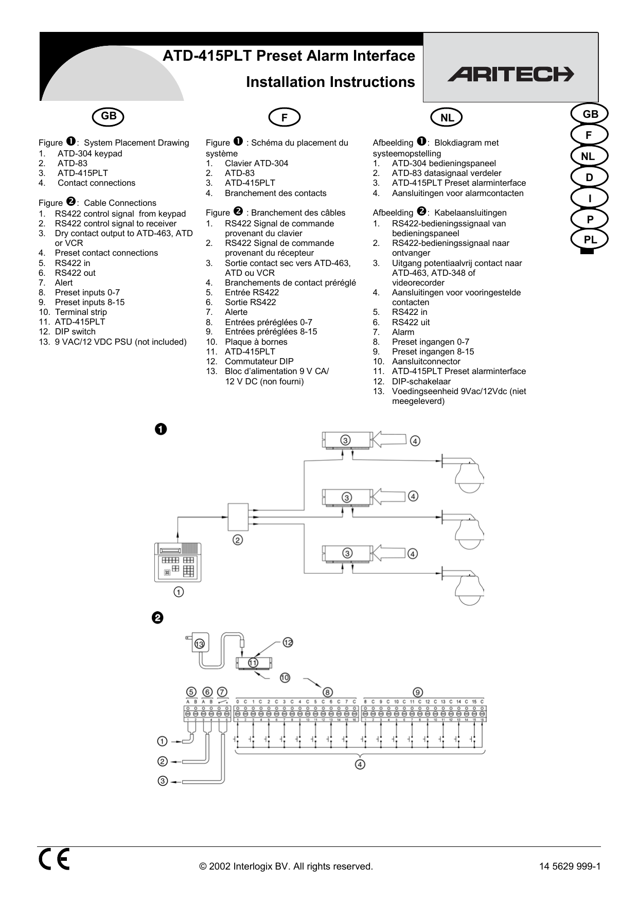 Atd 415plt Preset Alarm Interface Installation Instructions Manualzz