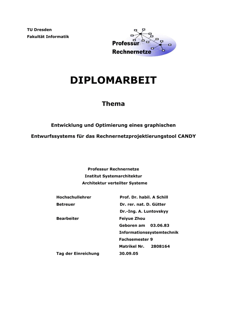 Diplomarbeit Chair Of Computer Networks Manualzz Com