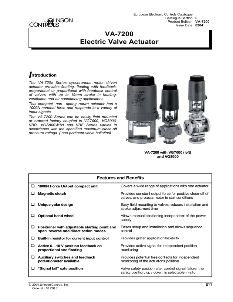 Va 70 Electric Valve Manualzz