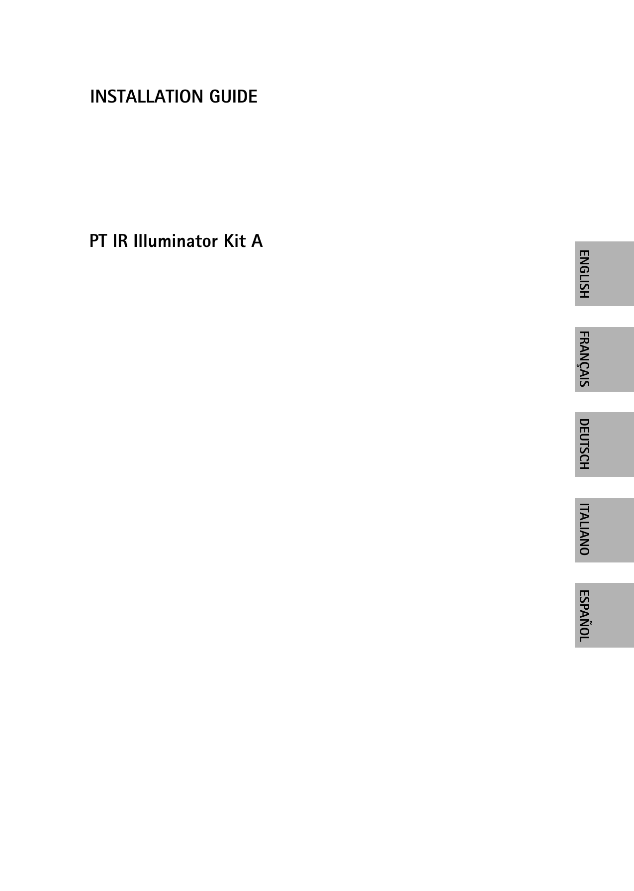 PT IR Illuminator Kit A, Installation Guide Manualzz