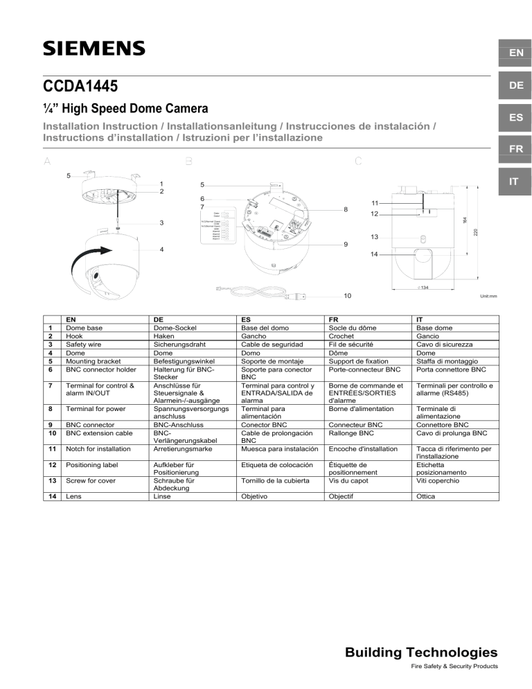 Ccda1445 High Speed Dome Camera Manualzz