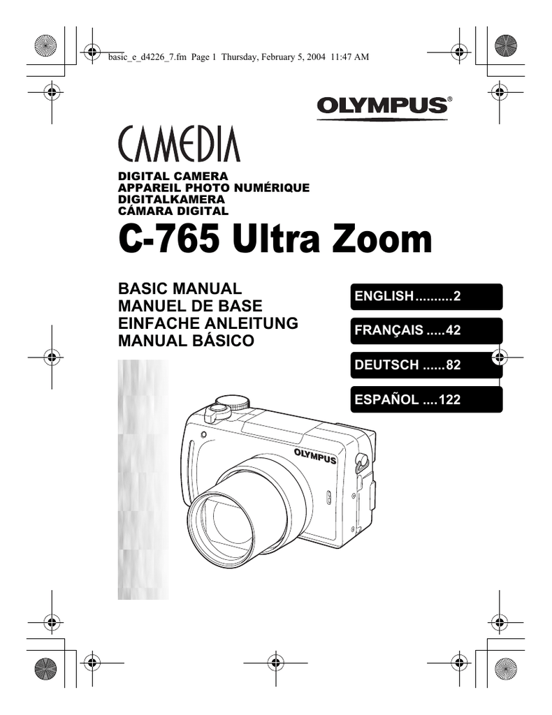 Olympus CAMEDIA C765 User manual C765 Ultra Zoom Manualzz