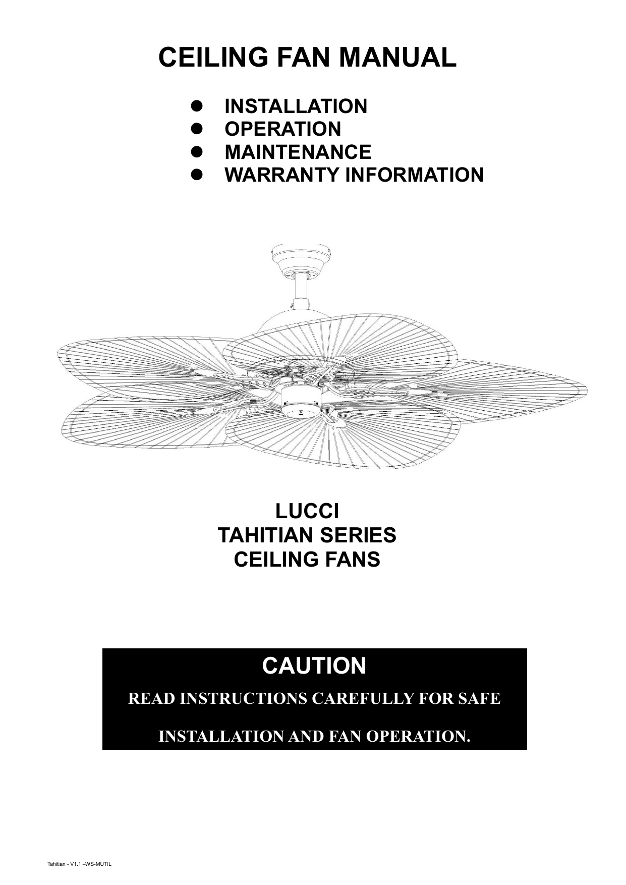 CEILING FAN MANUAL | Manualzz