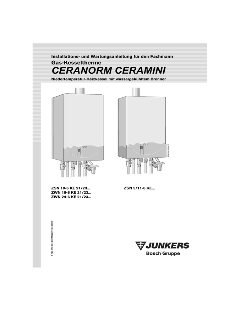 Junkers Ceramini Zsn 5 11 6 Ke ZSN18-6KE23 ZWN18-6KE23 ZWN24-6KE ZSN5/11 | Manualzz