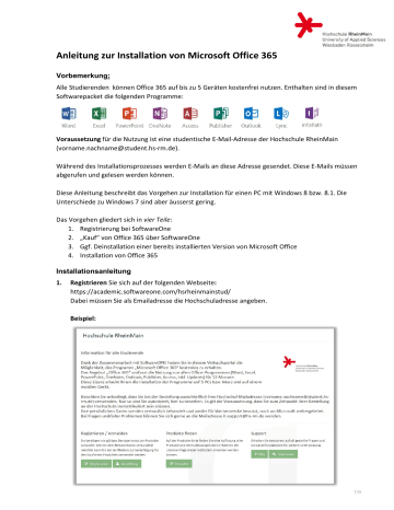 Anleitung zur Installation von Microsoft Office 365 | Manualzz