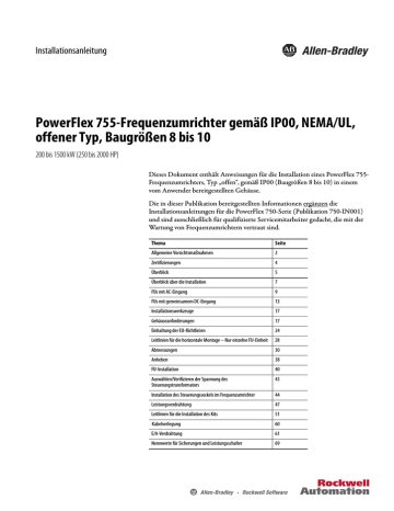 750-IN020C-DE-P, PowerFlex 755-Frequenzumrichter gemäß IP00 | Manualzz