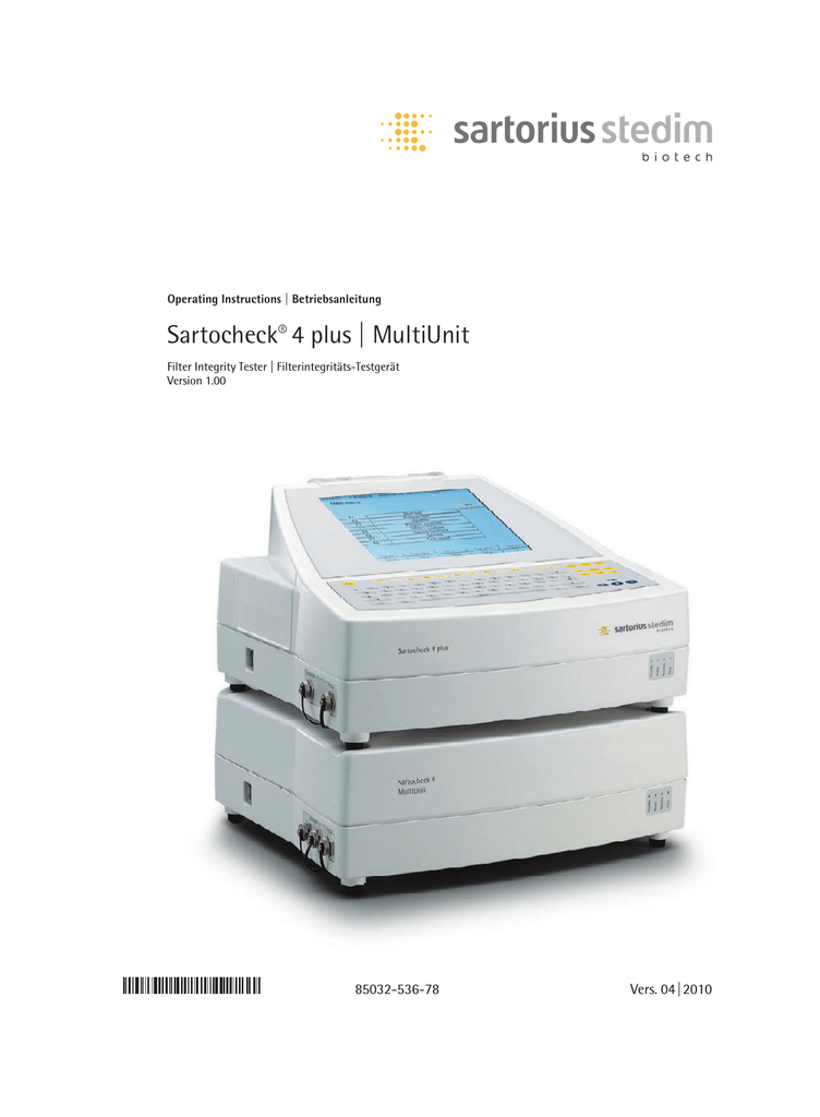 Sartocheck 4 Plus Multiunit Manualzz