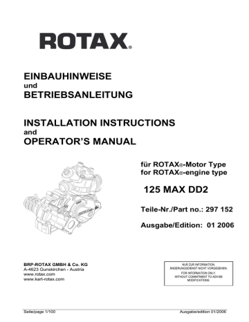 BRP 125 MAX DD2 Installation Instructions And Operation Manual | Manualzz