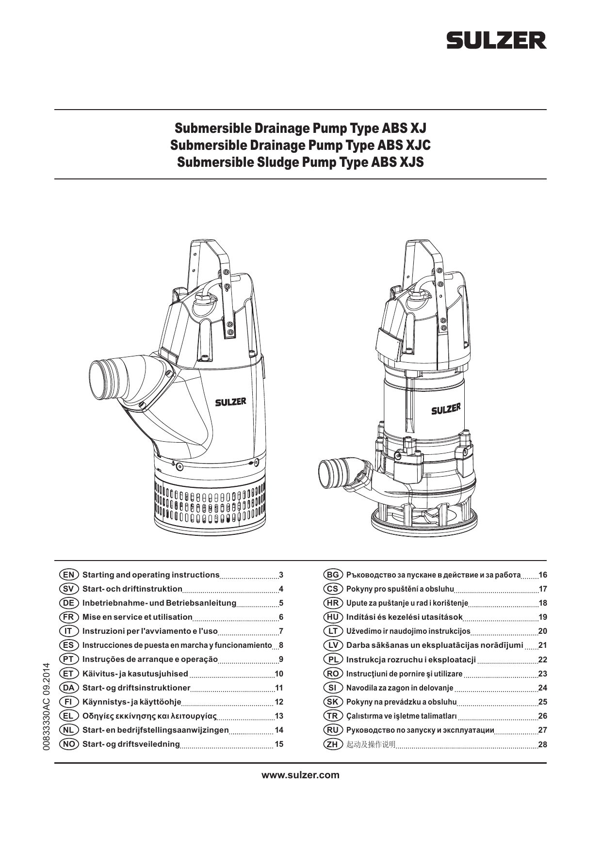 Starting And Operating Instructions Xj Xjc Xjs Manualzz