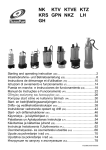 Tsurumi NK KTV, KRS GPN, NKZ, LH, KTVE, KTZ, GH Submersible pump Operating Instructions