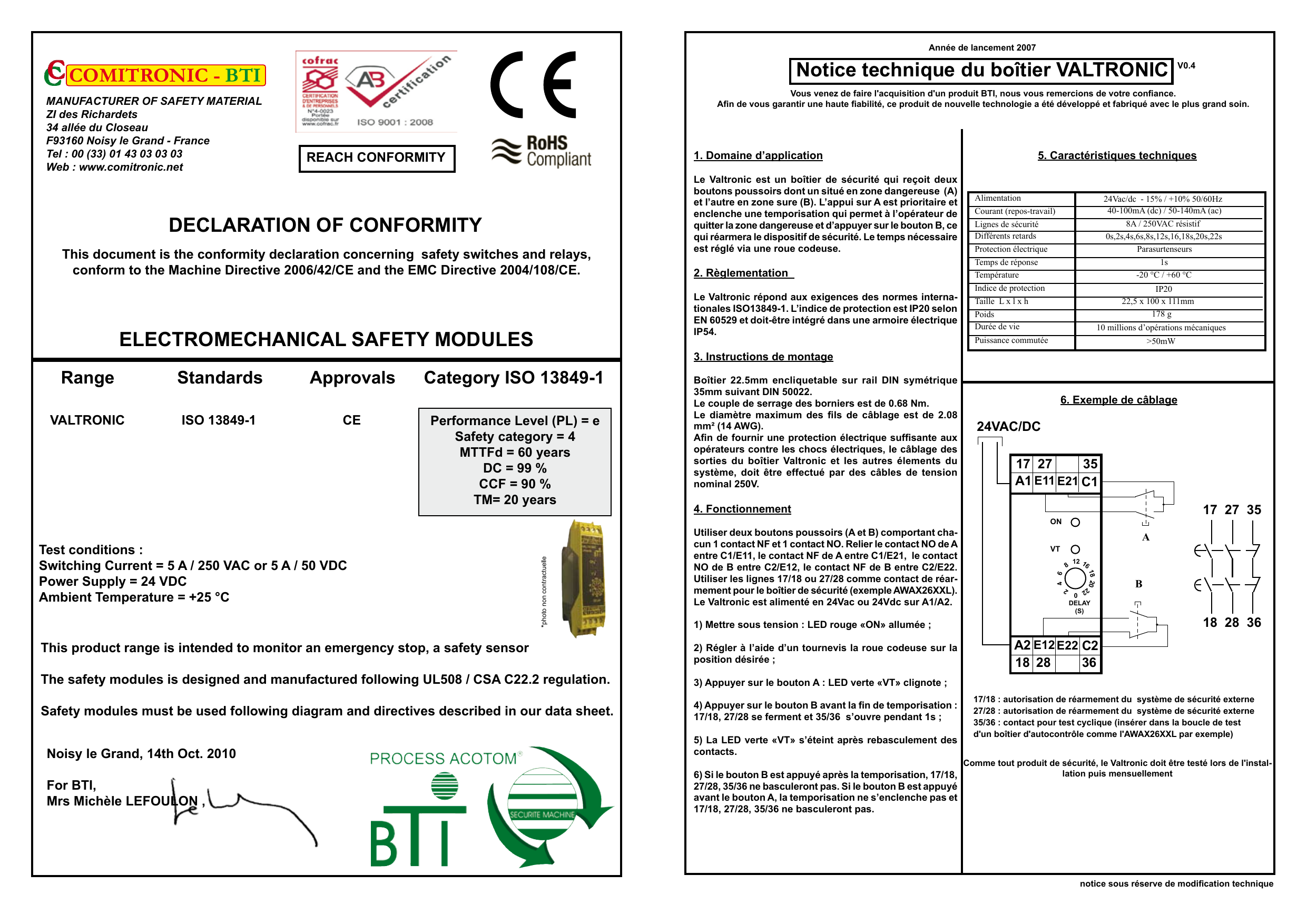Notice Technique Du Boitier Valtronic Comitronic Bti Manualzz