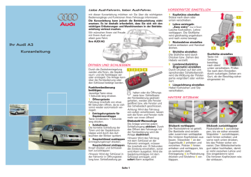 Audi A3 Bedienungsanleitung | Manualzz