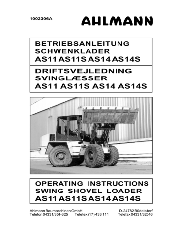 Ahlmann Schwenklader Az 14 Manualzz