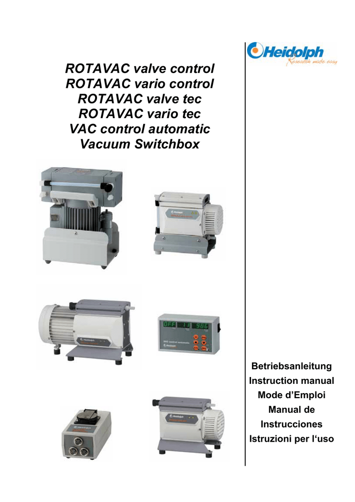 Heidolph ROTAVAC, ROTAVAC vario tec, VAC control automatic, ROTAVAC