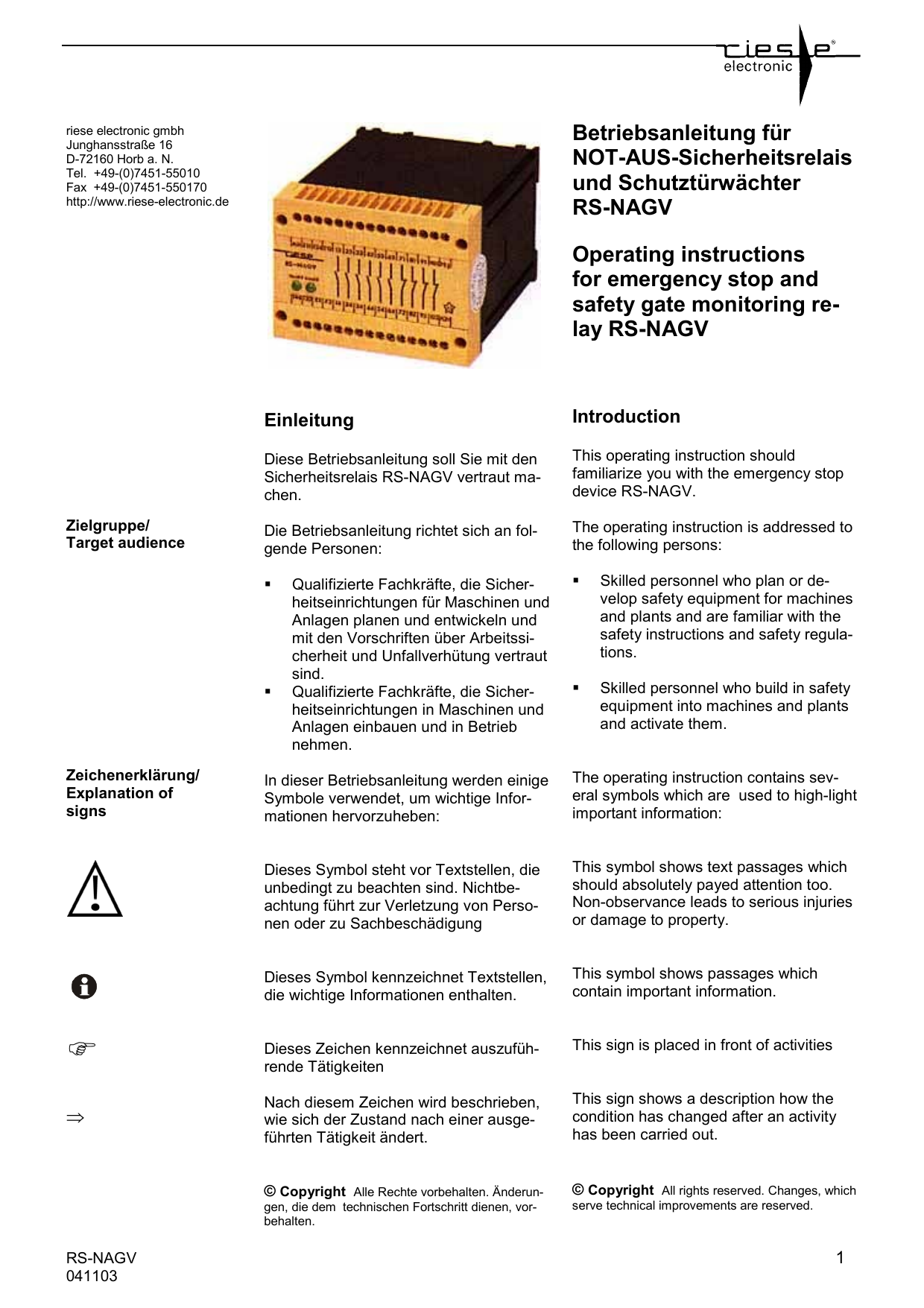 Betriebsanleitung Fur Not Aus Sicherheitsrelais Und Manualzz