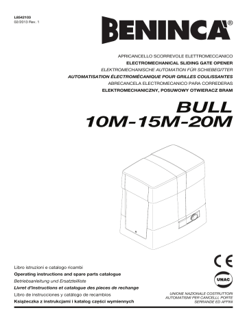 Beninca Bull 10m 15m 20m User Guide Manualzz