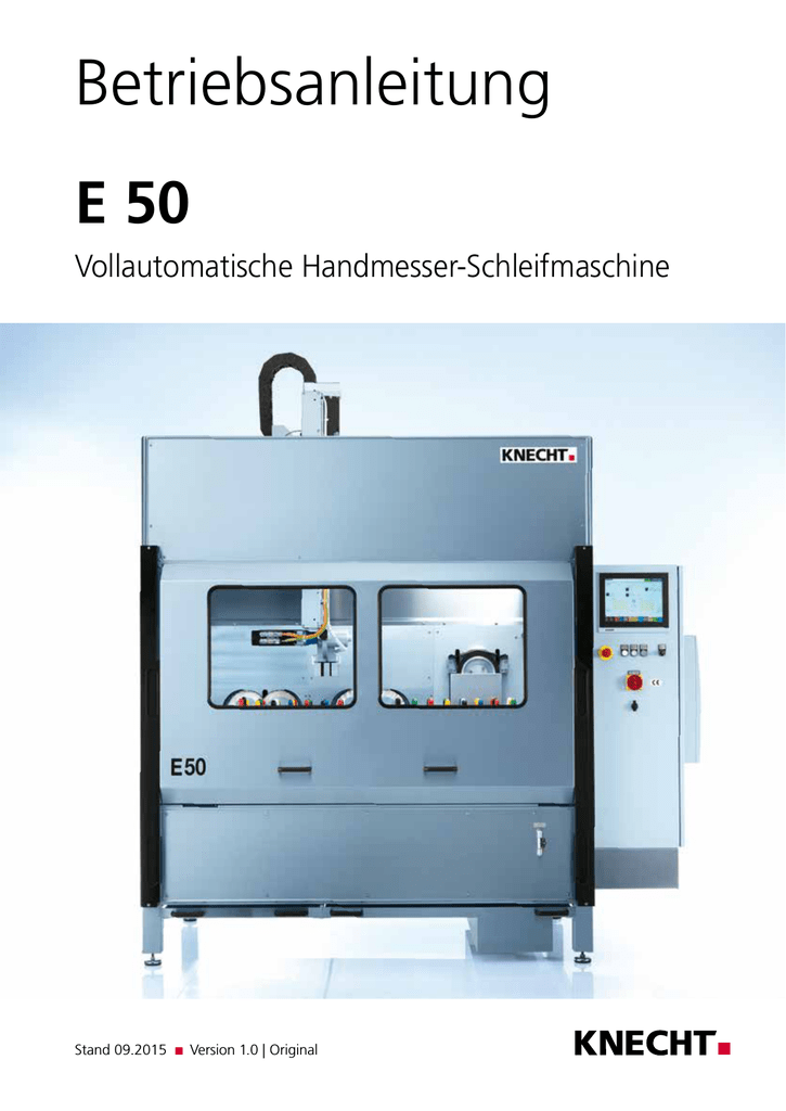 E50 De Knecht Maschinenbau Manualzz