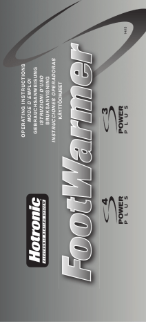 Hotronic FootWarmer S3 Power PLUS Operating Instructions Manual | Manualzz