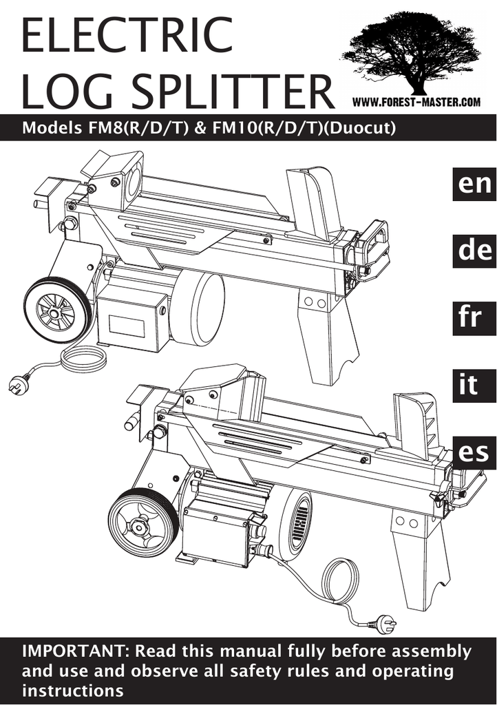 Keil f/ür Holzspalter Forest Master FM10 Duocut-Klinge