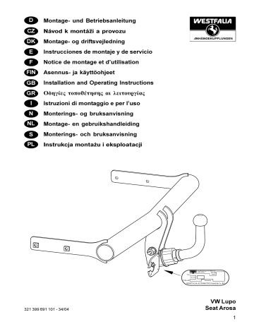 Vw Lupo Seat Arosa D Montage Und Betriebsanleitung Navod K Manualzz