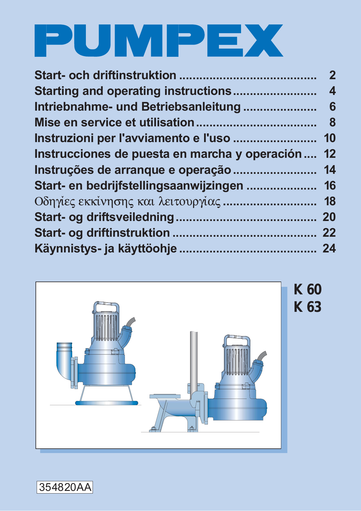 K 60 63 Start And Operating Manualzz