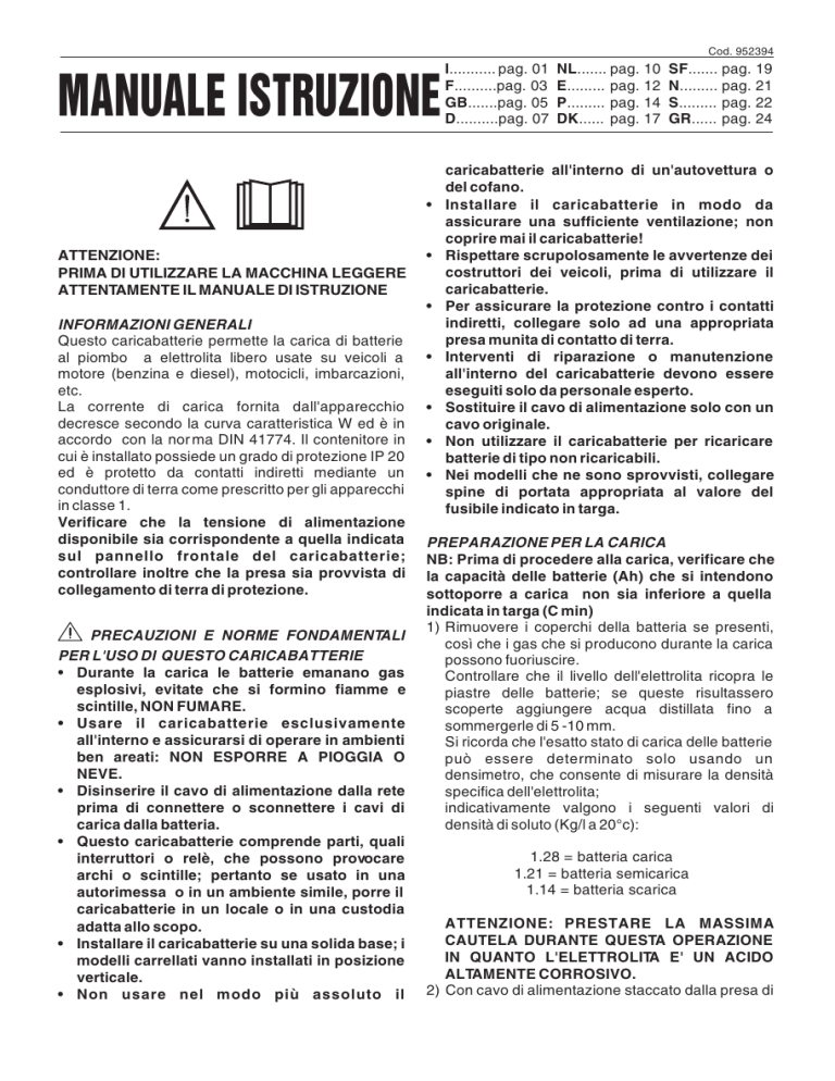 MANUALE ISTRUZIONE | Manualzz