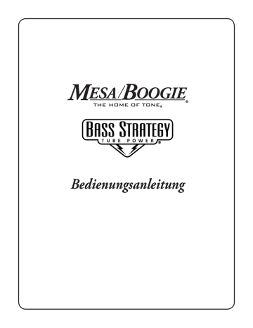 Mesa/Boogie Bass Strategy Benutzerhandbuch | Manualzz