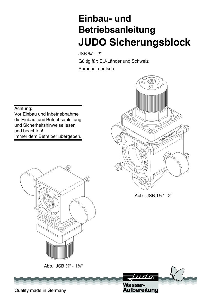 Einbau Und Betriebsanleitung Judo Sicherungsblock Manualzz