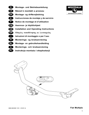 Fiat Multipla D Montage Und Betriebsanleitung Navod K Manualzz
