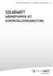 SOLARWATT W&auml;rmepumpen Kit - Kurzinstallationsanleitung