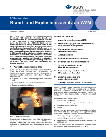 Brand- Und Explosionsschutz An Werkzeugmaschinen | Manualzz