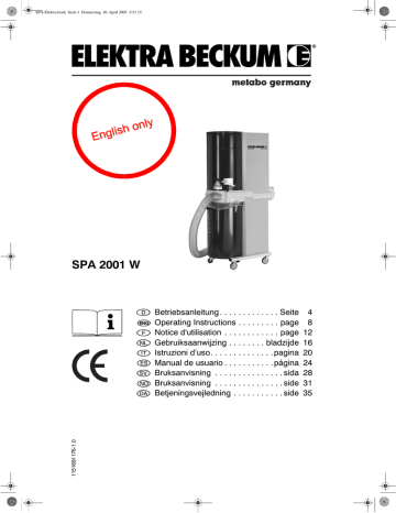 Elektra Beckum SPA 2001 W Operating Instructions Manual | Manualzz