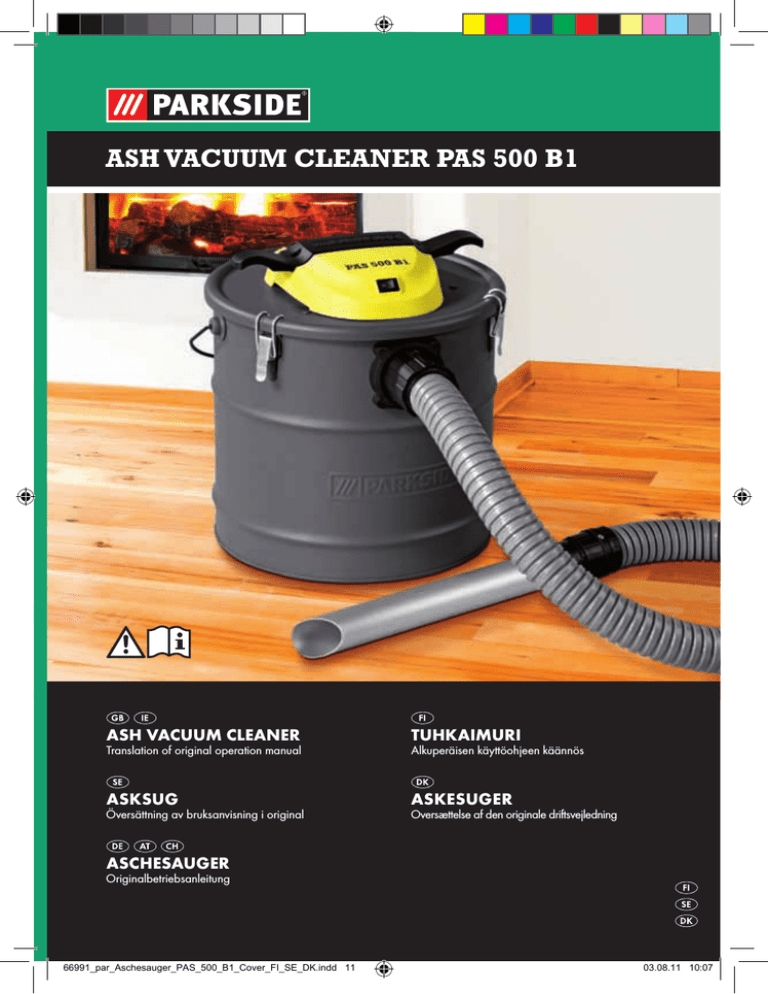 Parkside PAS 500 B1 Bruksanvisningar Manualzz