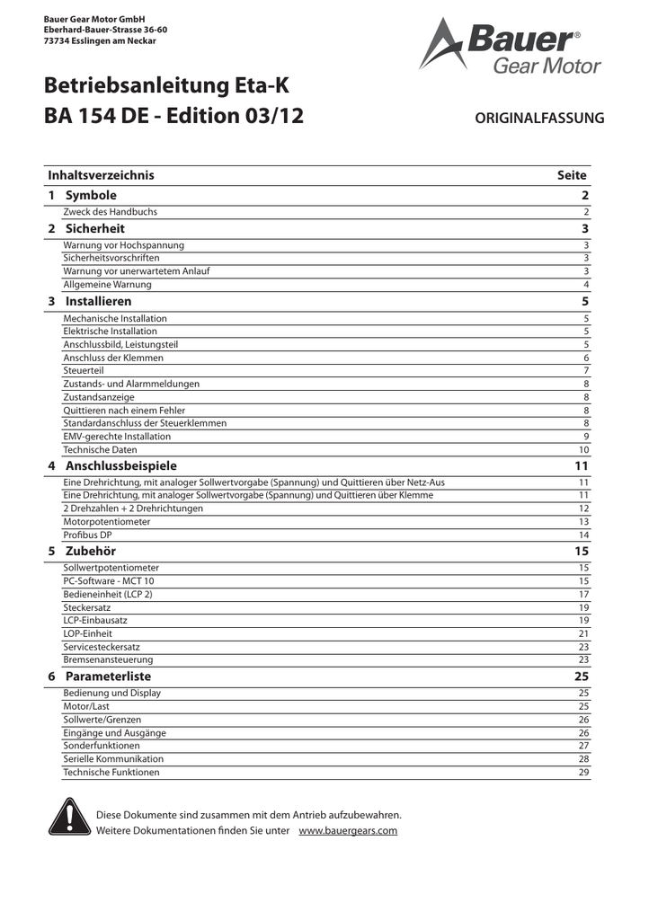 Betriebsanleitung Umrichtergetriebemotoren Eta-K | Manualzz