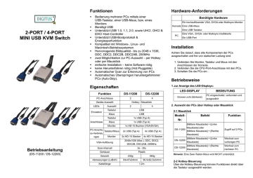 Digitus DS-11200 pocket KVM switch USB, 2-port Bedienungsanleitung ...