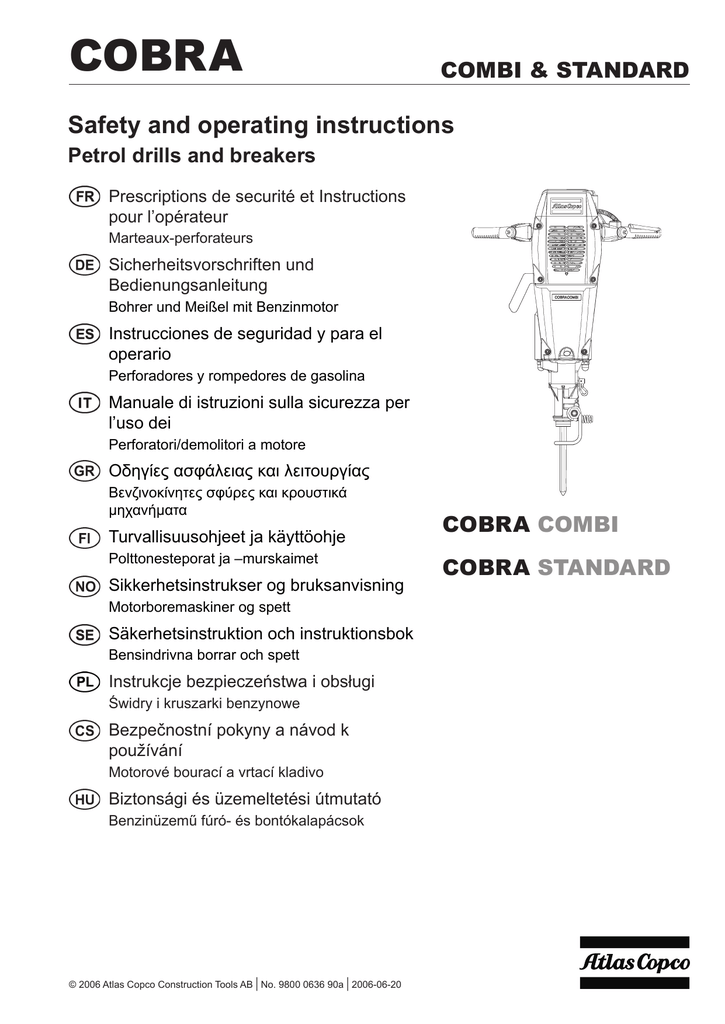 PIONJAR and Cobra Combi ATLAS COPCO SWEDEN IRON CYLINDER gratis 1 