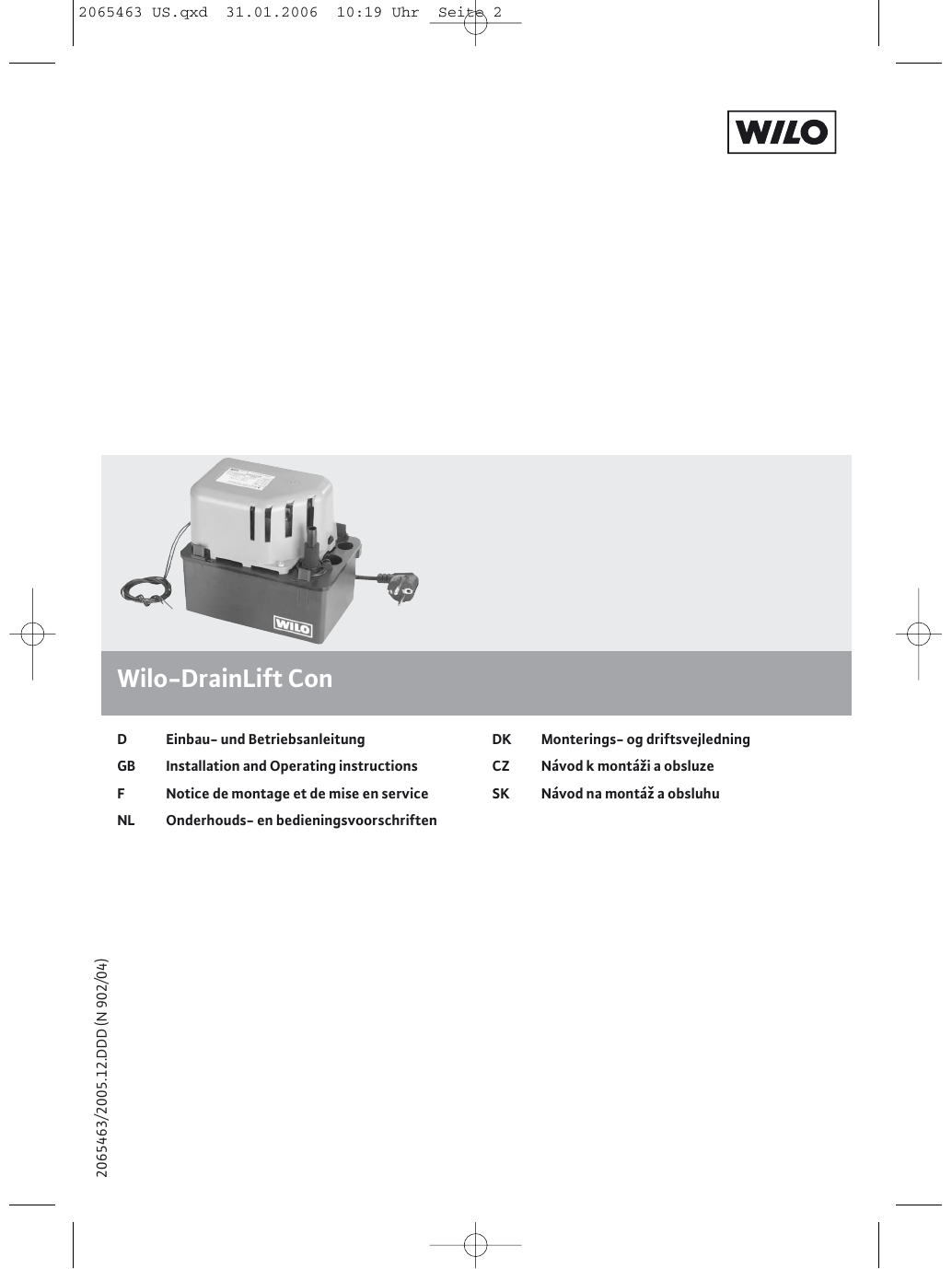 Wilo-DrainLift Con | Manualzz