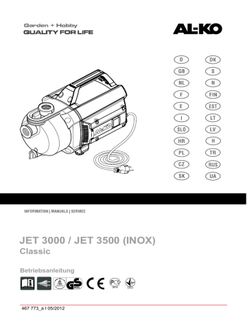 AL-KO Garden Pump Jet 3000 Inox Classic User manual | Manualzz