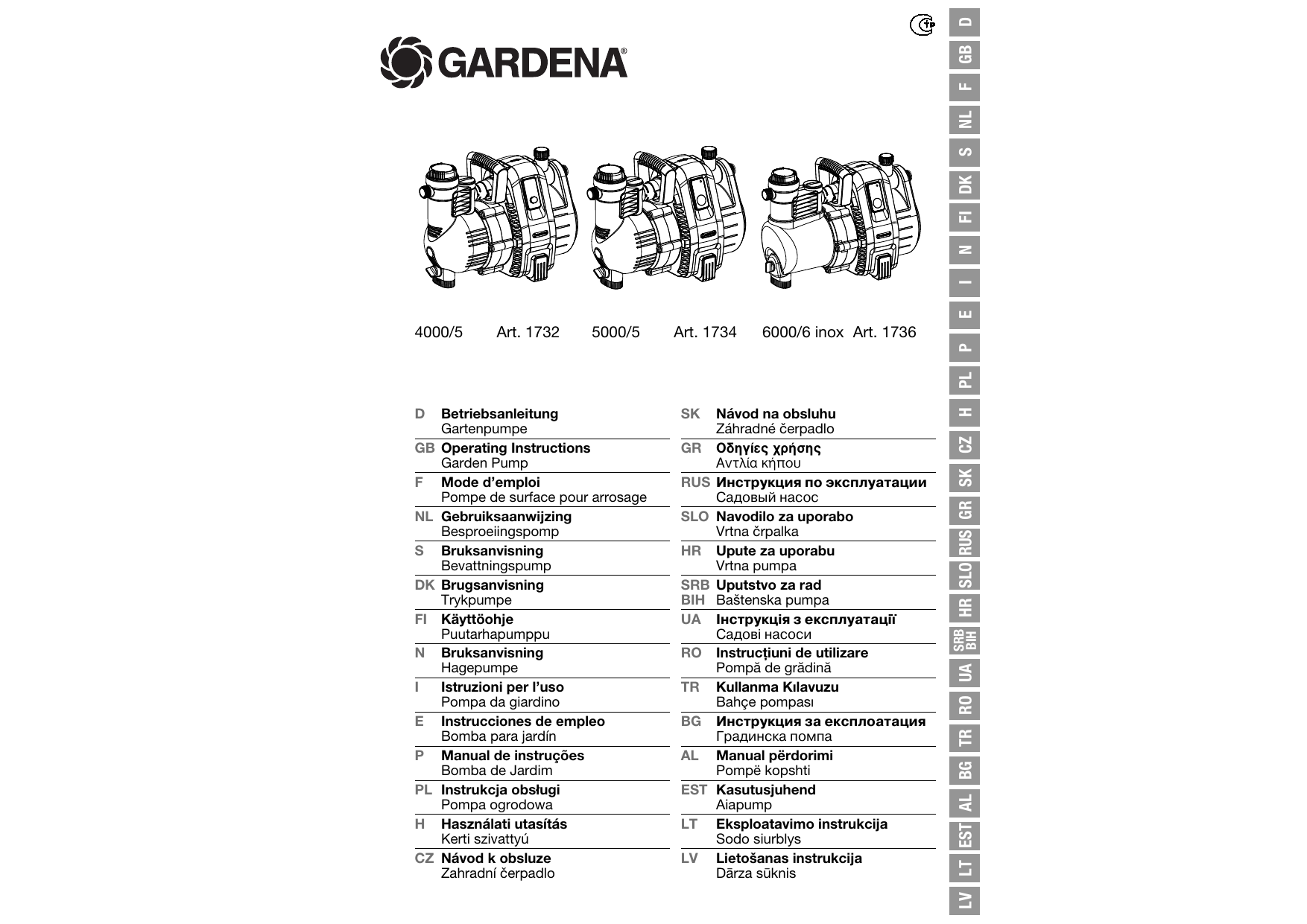Gardena 6000 6 5000 5 4000 5 User Manual Manualzz