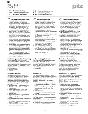 PILZ PNOZ X3 Operating Instructions Manual | Manualzz