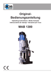 Magnetic core drilling machine MAB 1300 Operating instructions