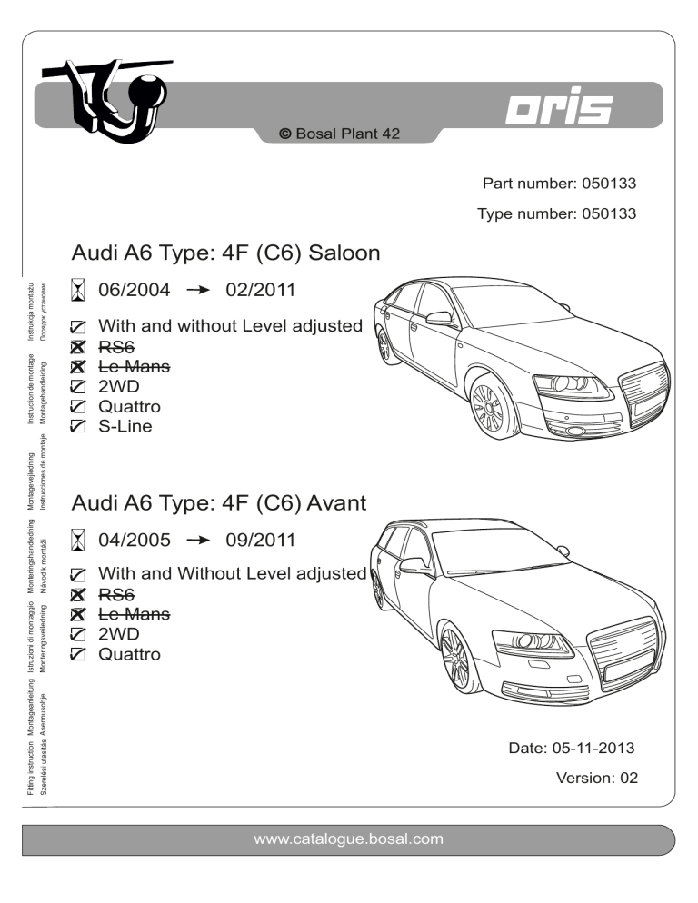 Audi A6 Type 4f C6 Saloon Audi A6 Type 4f Manualzz