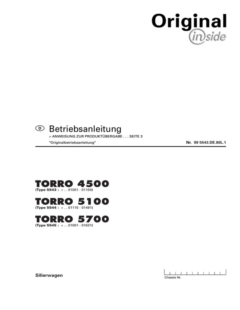 Torro 4500 Torro 5100 Torro 5700 Manualzz