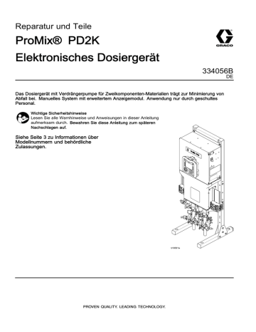 Graco 334056B, ProMix PD2K Electronic Proportioner for Bedienungsanleitung | Manualzz