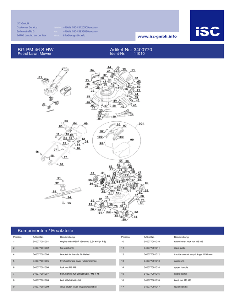 Bg Pm 46 S Hw Artikel Nr Komponenten Manualzz