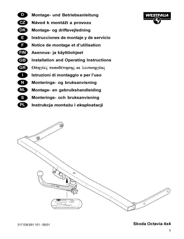 Skoda Octavia 4x4 D Montage Und Betriebsanleitung Manualzz