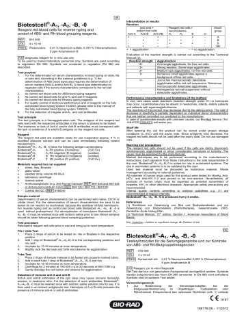 Biotestcell -A1, -A2, -B | Manualzz