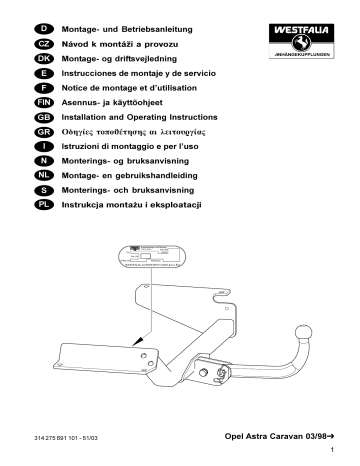 Opel Astra Caravan 03 98o D Montage Manualzz