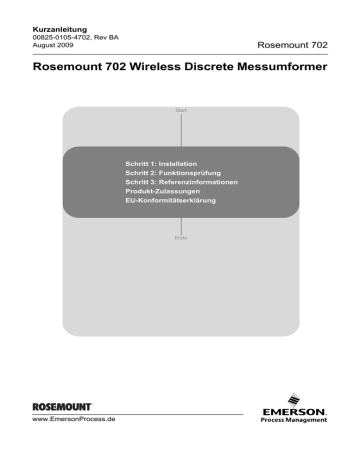 Rosemount 702 Wireless Discrete Messumformer | Manualzz