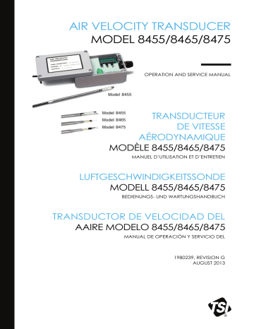 Model 8455/8456/8457 Air Velocity Transducer | Manualzz